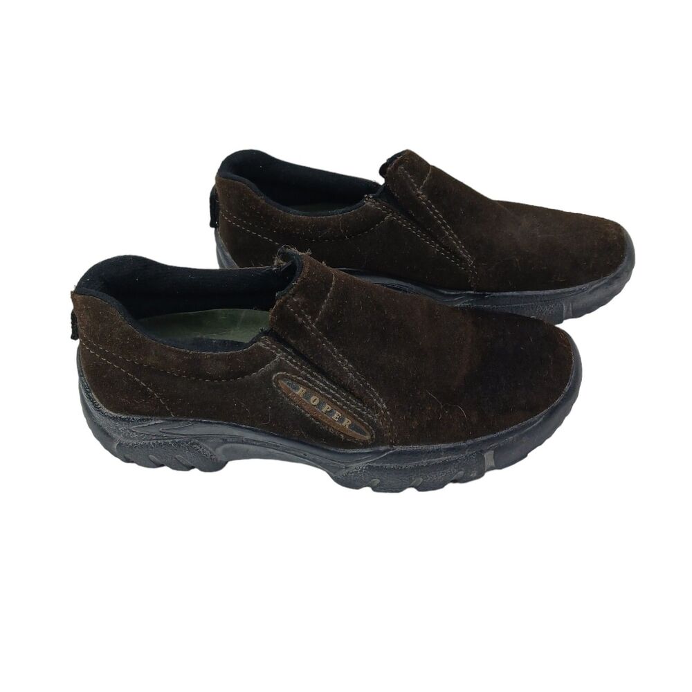 Roper Mens Sz 7 Performance Brown Leather Suede Slip-On Round Toe Shoes Rodeo